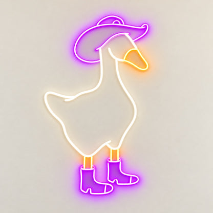 Cowboy Goose in Boots LED Neon Sign - natural light view