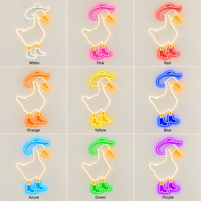 Cowboy Goose in Boots LED Neon Sign - nine-color grid