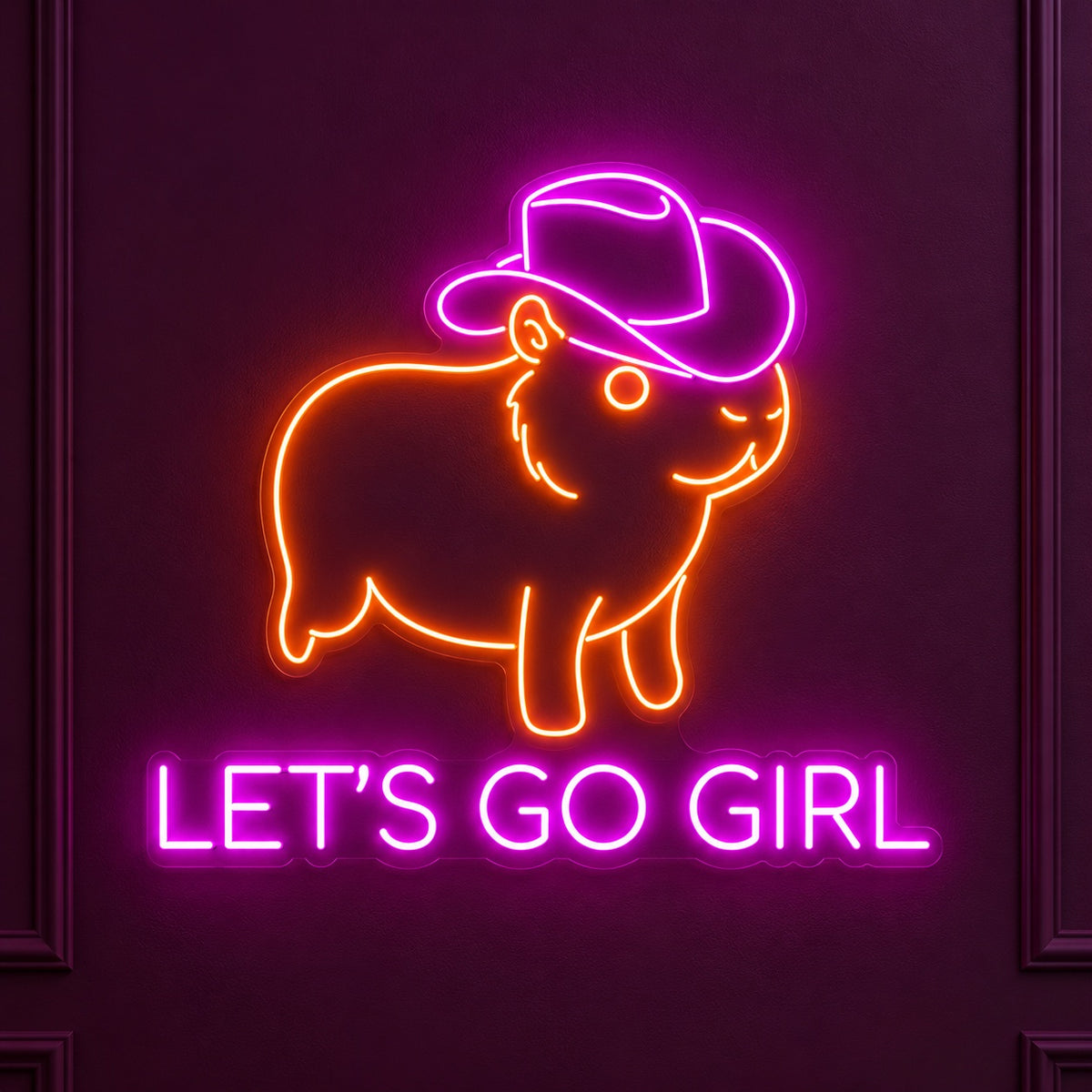 Cowboy Hat Capybara LED Neon Sign - product hero