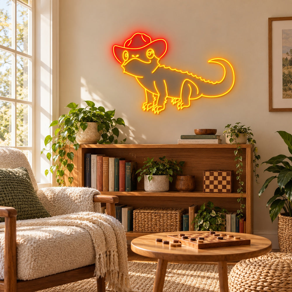 Cowboy Hat Lizard LED Neon Sign – Shineneon