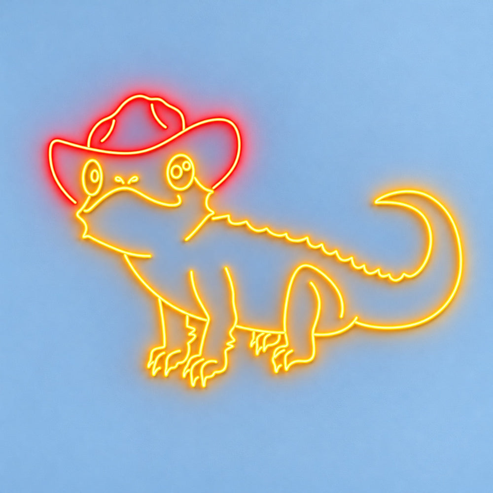 Cowboy Hat Lizard LED Neon Sign – Shineneon