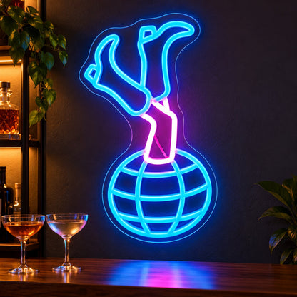 Cowgirl Boots on Disco Ball LED Neon Sign - advertising view