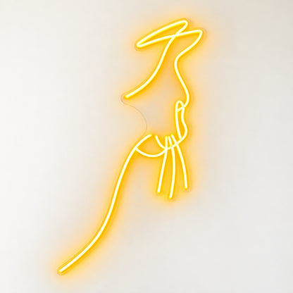Cowgirl Silhouette LED Neon Sign - natural light view
