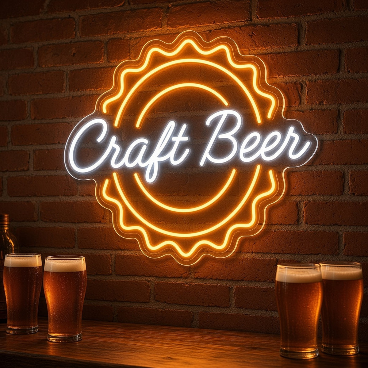 Craft Beer LED Neon Sign - advertising view