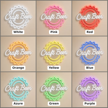 Craft Beer LED Neon Sign - nine-color grid