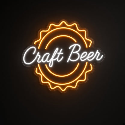 Craft Beer Bottle Cap Light for Pub Garage Man Cave LED Neon Sign - product hero
