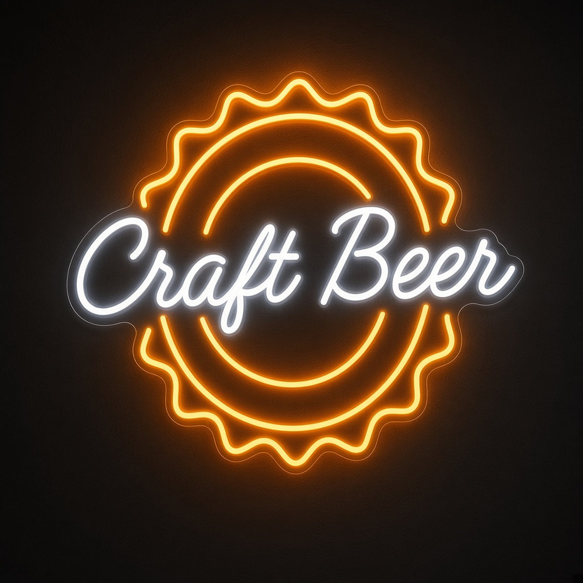 Craft Beer with Bottle Cap for Home Bar Brewery LED Neon Sign - product hero