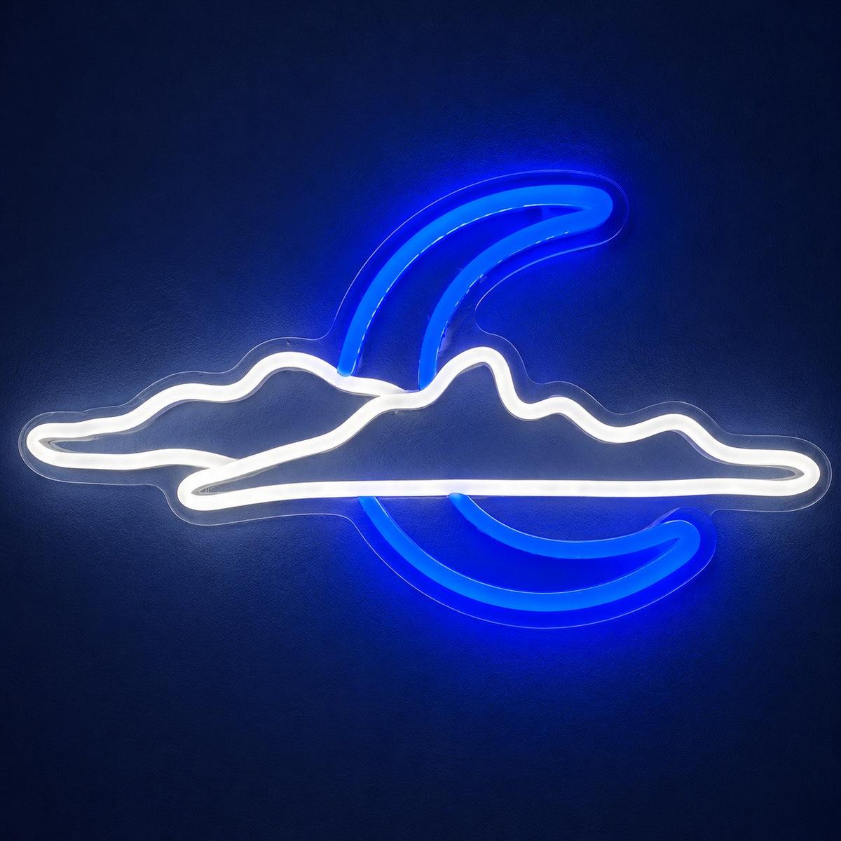 Crescent Moon And Clouds LED Neon Sign - product hero