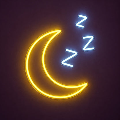 Crescent Moon Sleep LED Neon Sign - product hero