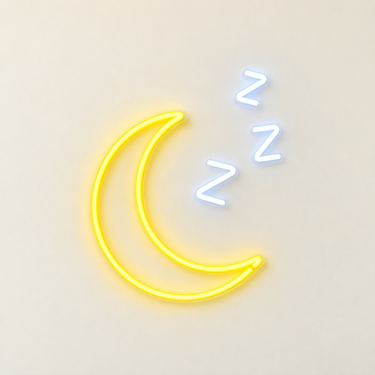 Crescent Moon Sleep LED Neon Sign - natural light view