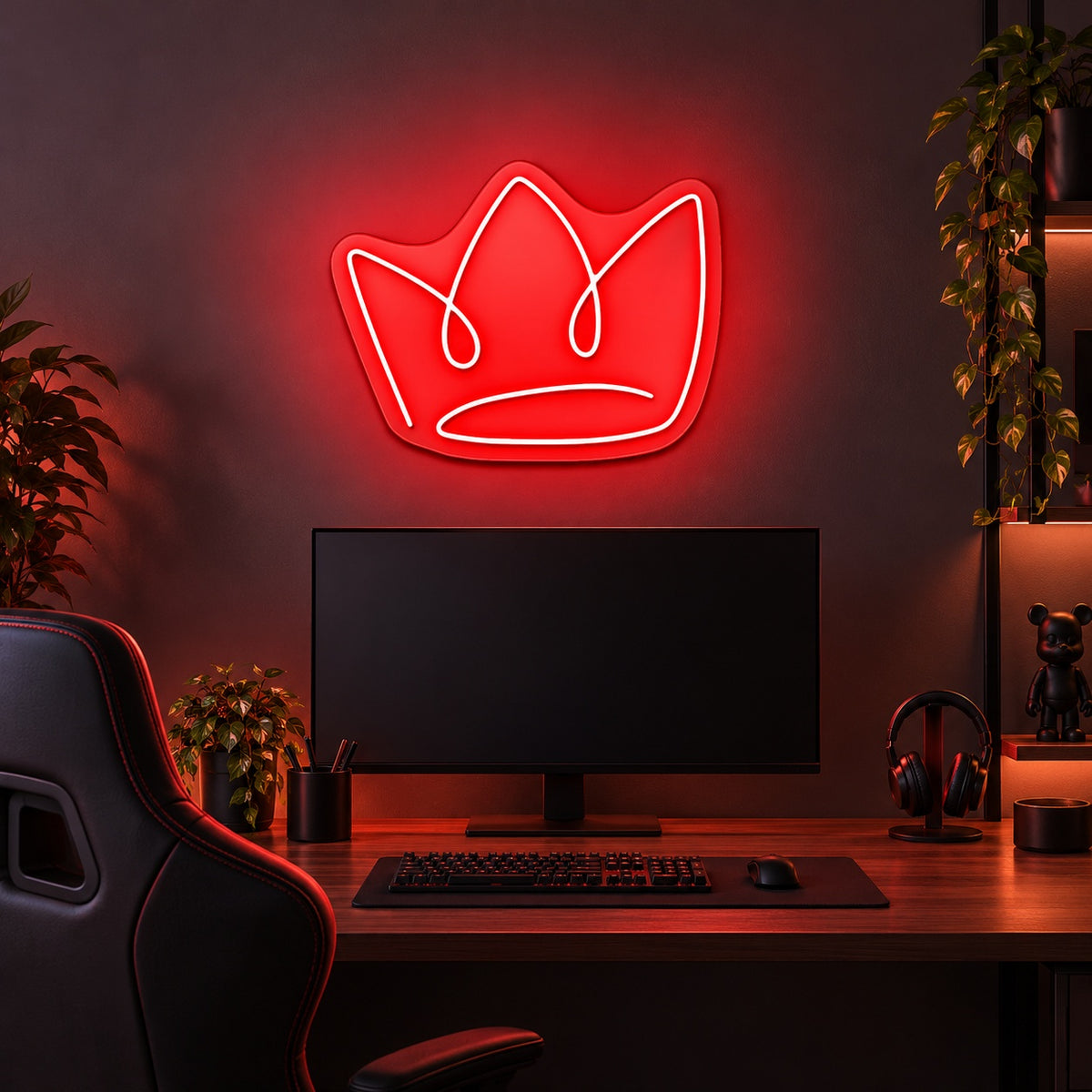 Crown Outline LED Neon Sign - advertising view