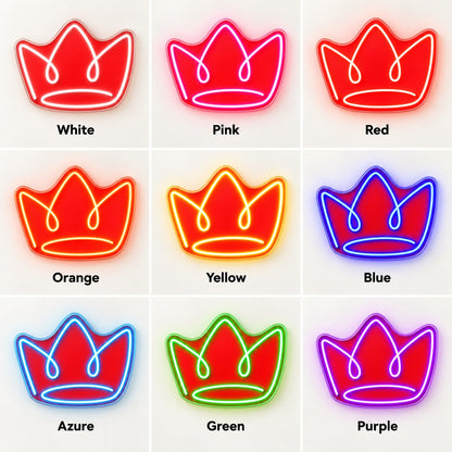 Crown Outline LED Neon Sign - nine-color grid