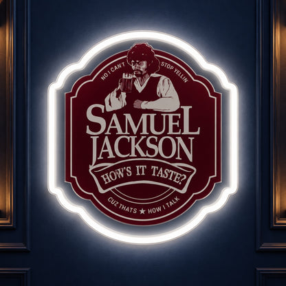 Curly Haired Man Beer Badge LED Neon Sign - product hero