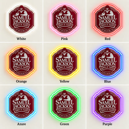 Curly Haired Man Beer Badge LED Neon Sign - nine-color grid