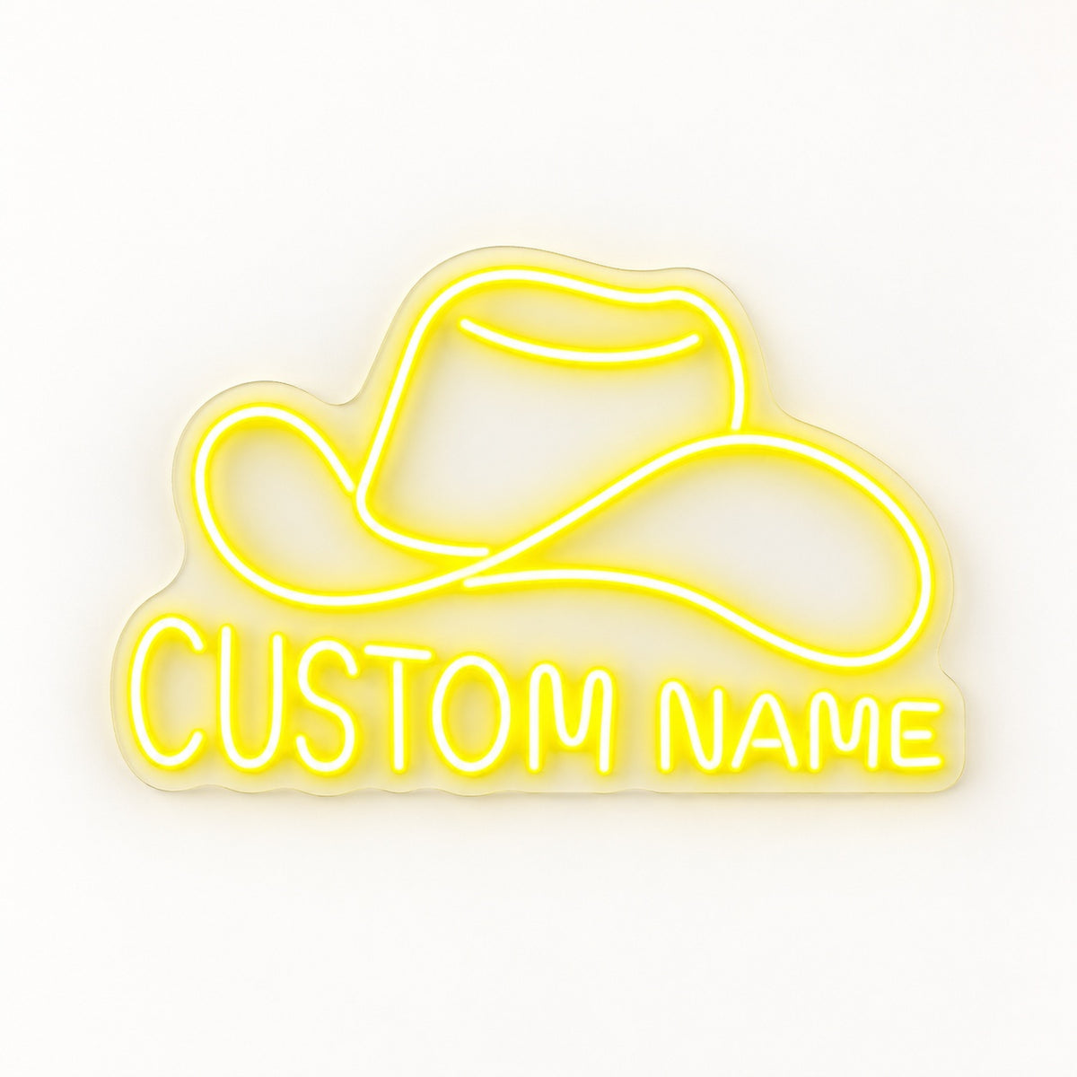 Custom Name Cowboy Hat LED Neon Sign - natural light view