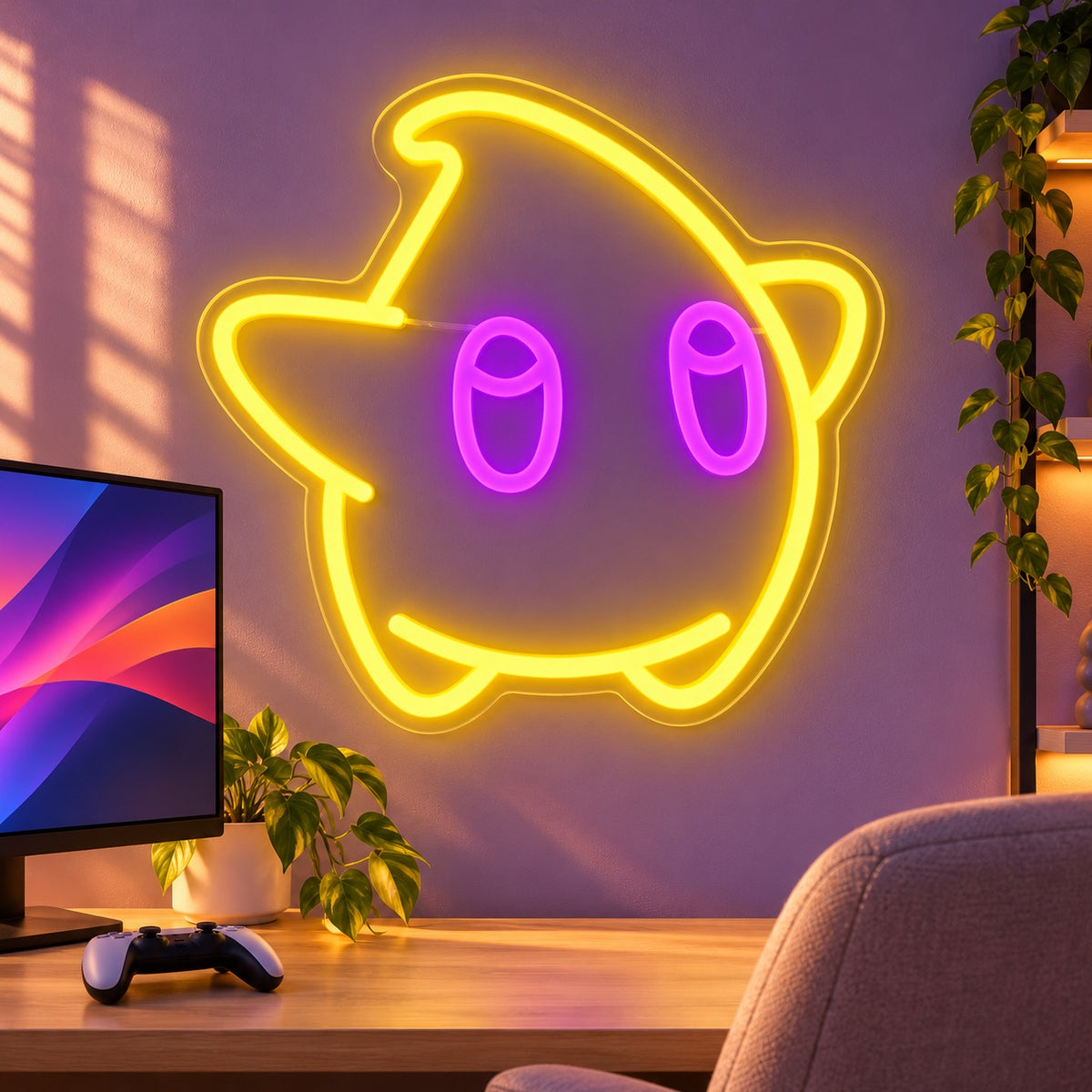 Cute Star Character LED Neon Sign - advertising view