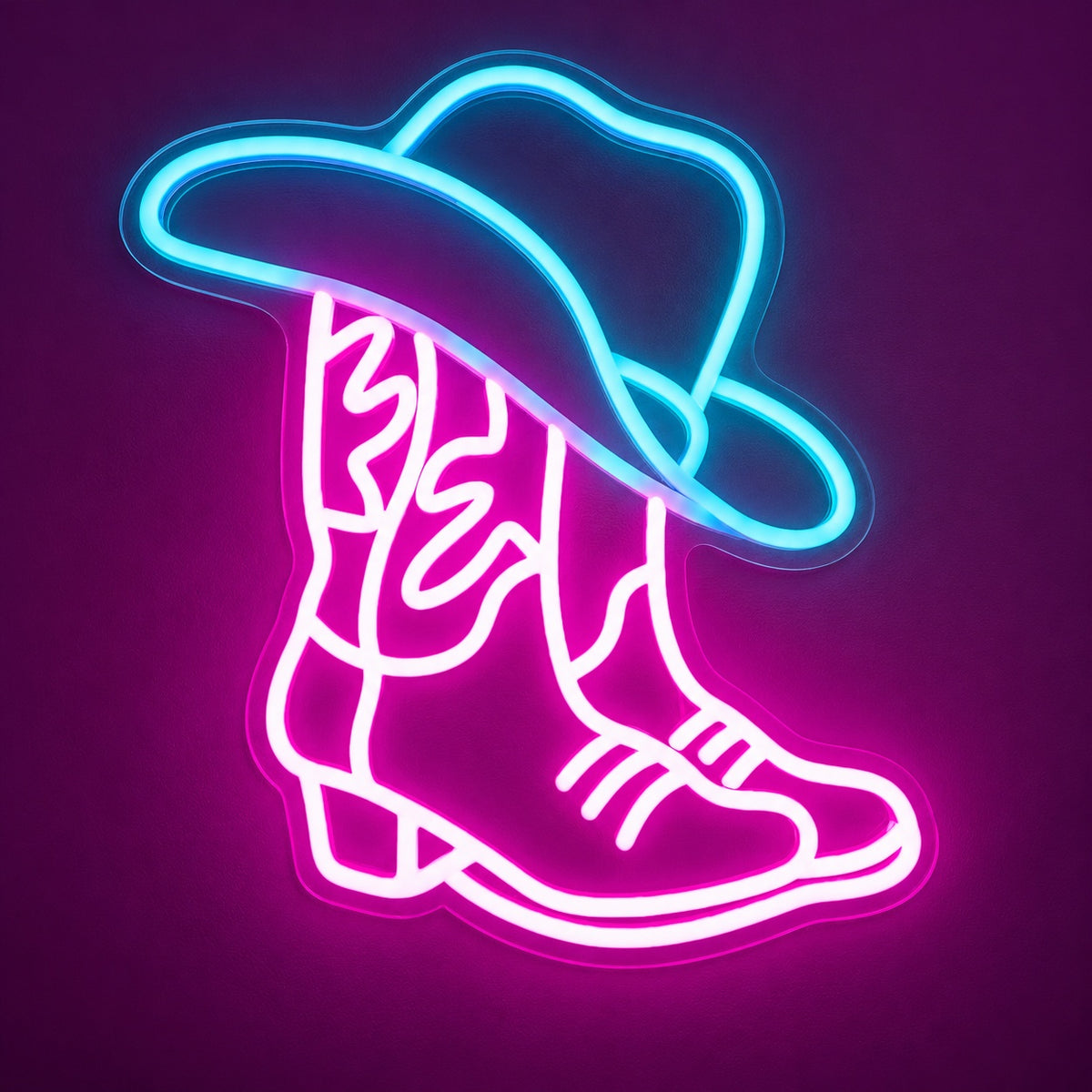 Cowboy Hat Boots LED Neon Sign - product hero