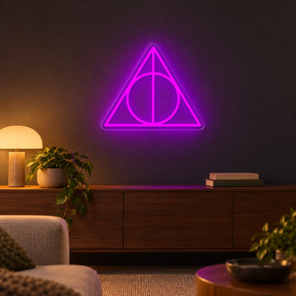 Deathly Hallows Symbol LED Neon Sign - advertising view