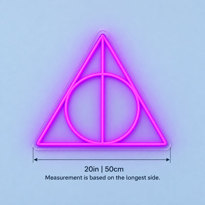 Deathly Hallows Symbol LED Neon Sign - size guide