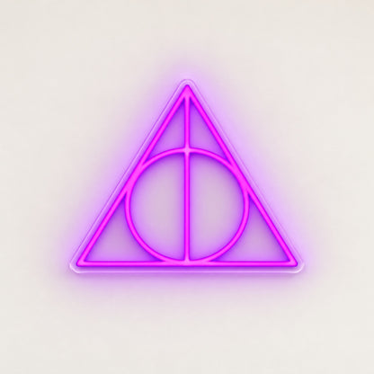 Deathly Hallows Symbol LED Neon Sign - natural light view