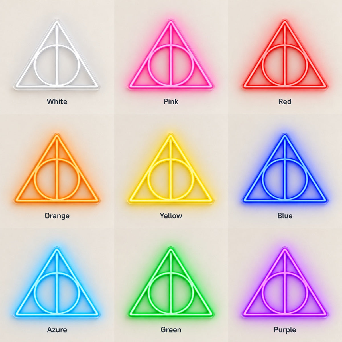 Deathly Hallows Symbol LED Neon Sign - nine-color grid
