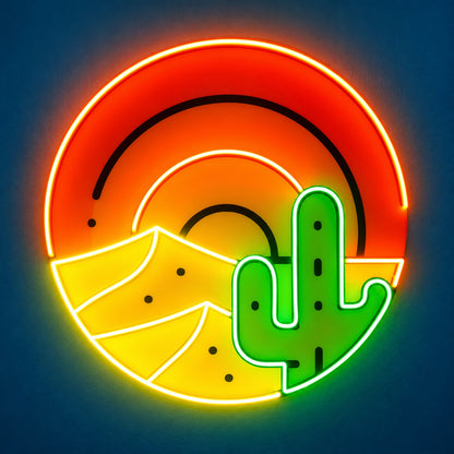 Desert Sunset Saguaro Cactus LED Neon Sign - product hero