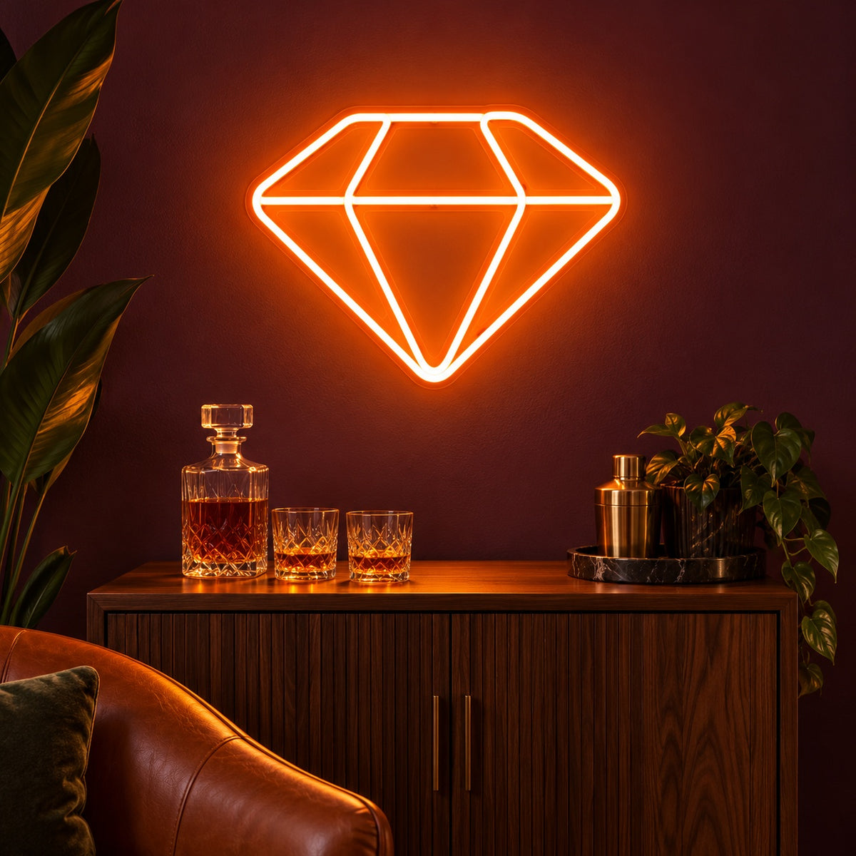 Diamond Outline LED Neon Sign - advertising view