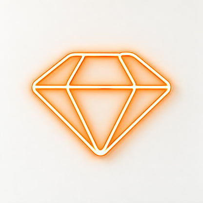 Diamond Outline LED Neon Sign - natural light view