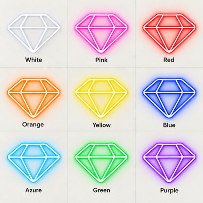 Diamond Outline LED Neon Sign - nine-color grid