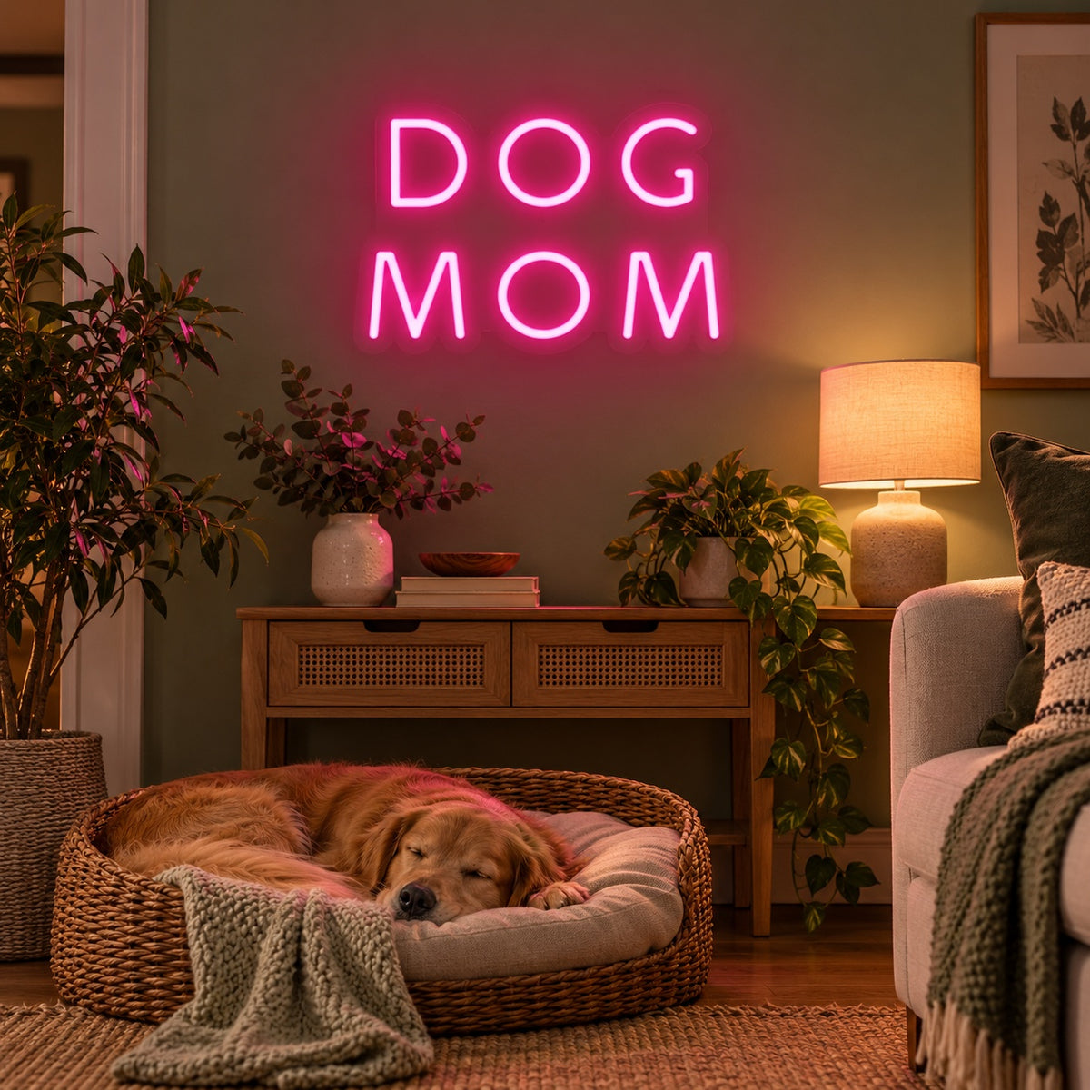 Dog Mom LED Neon Sign - advertising view