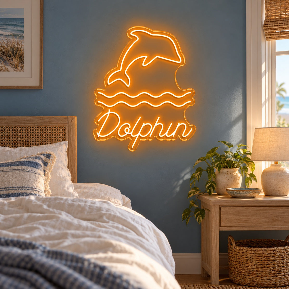 Dolphin Waves LED Neon Sign - lifestyle view