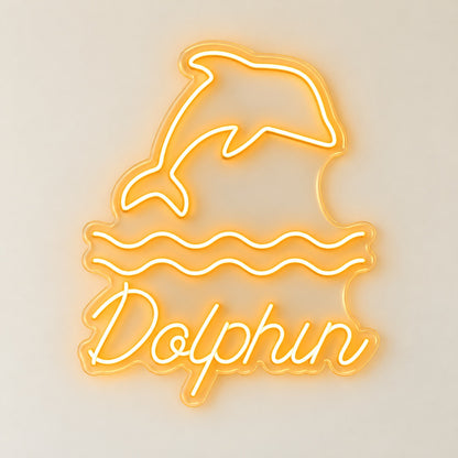 Dolphin Waves LED Neon Sign - natural light view