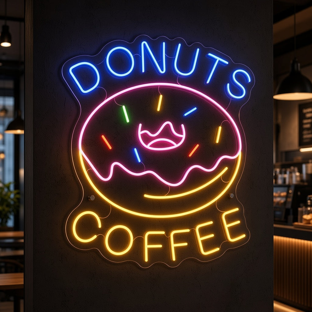 Donuts Coffee LED Neon Sign - product hero