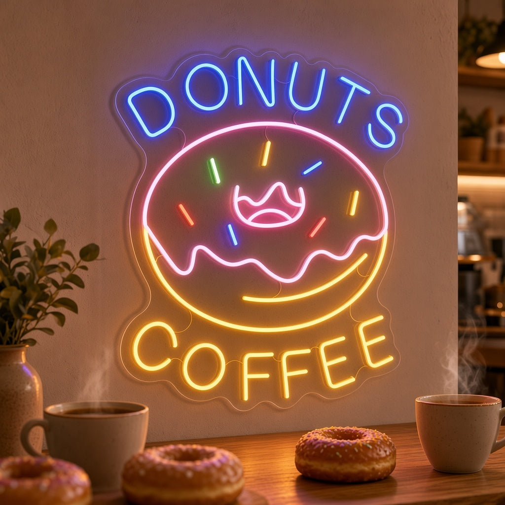 Donuts Coffee LED Neon Sign for Cafe & Kitchen Decor – Shineneon