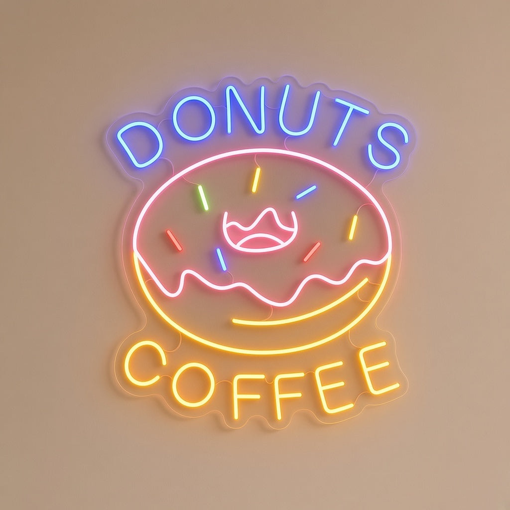 Donuts Coffee LED Neon Sign for Cafe & Kitchen Decor – Shineneon