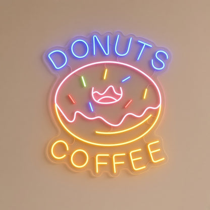 Donuts Coffee LED Neon Sign - natural light view