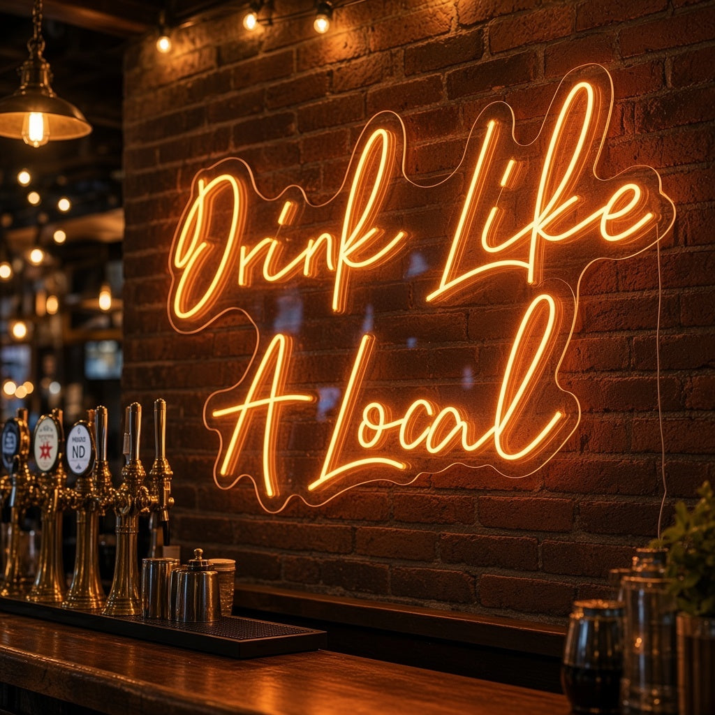 Drink Like A Local LED Neon Sign - advertising view