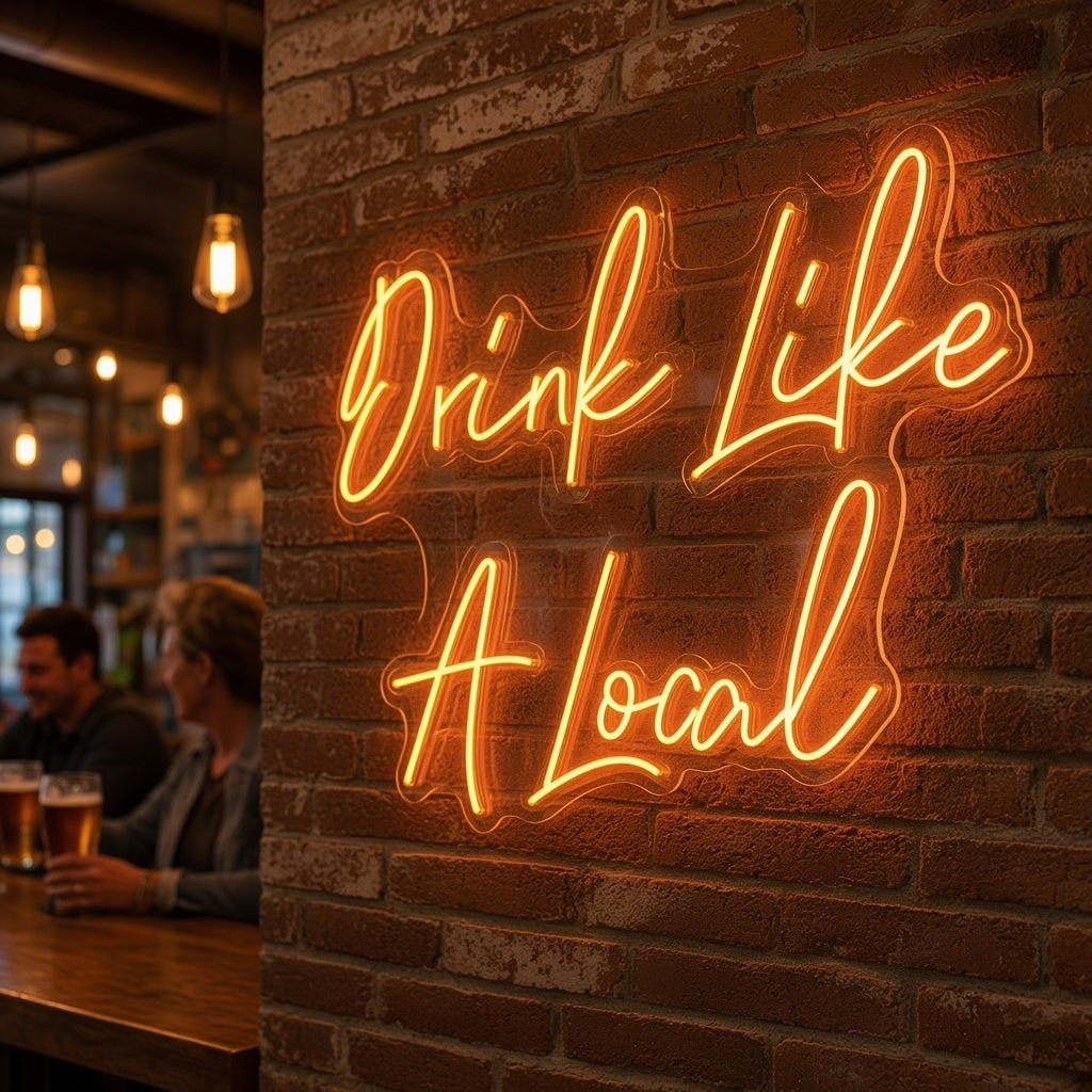 Drink Like A Local LED Neon Sign - lifestyle view