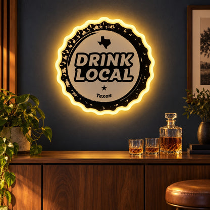Drink Local Texas LED Neon Sign - advertising view