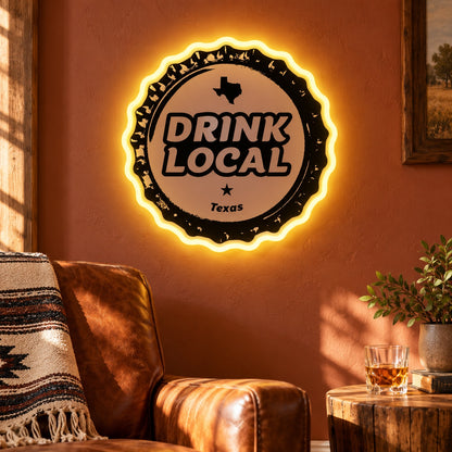 Drink Local Texas LED Neon Sign - lifestyle view