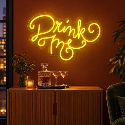 Drink Me LED Neon Sign - advertising view