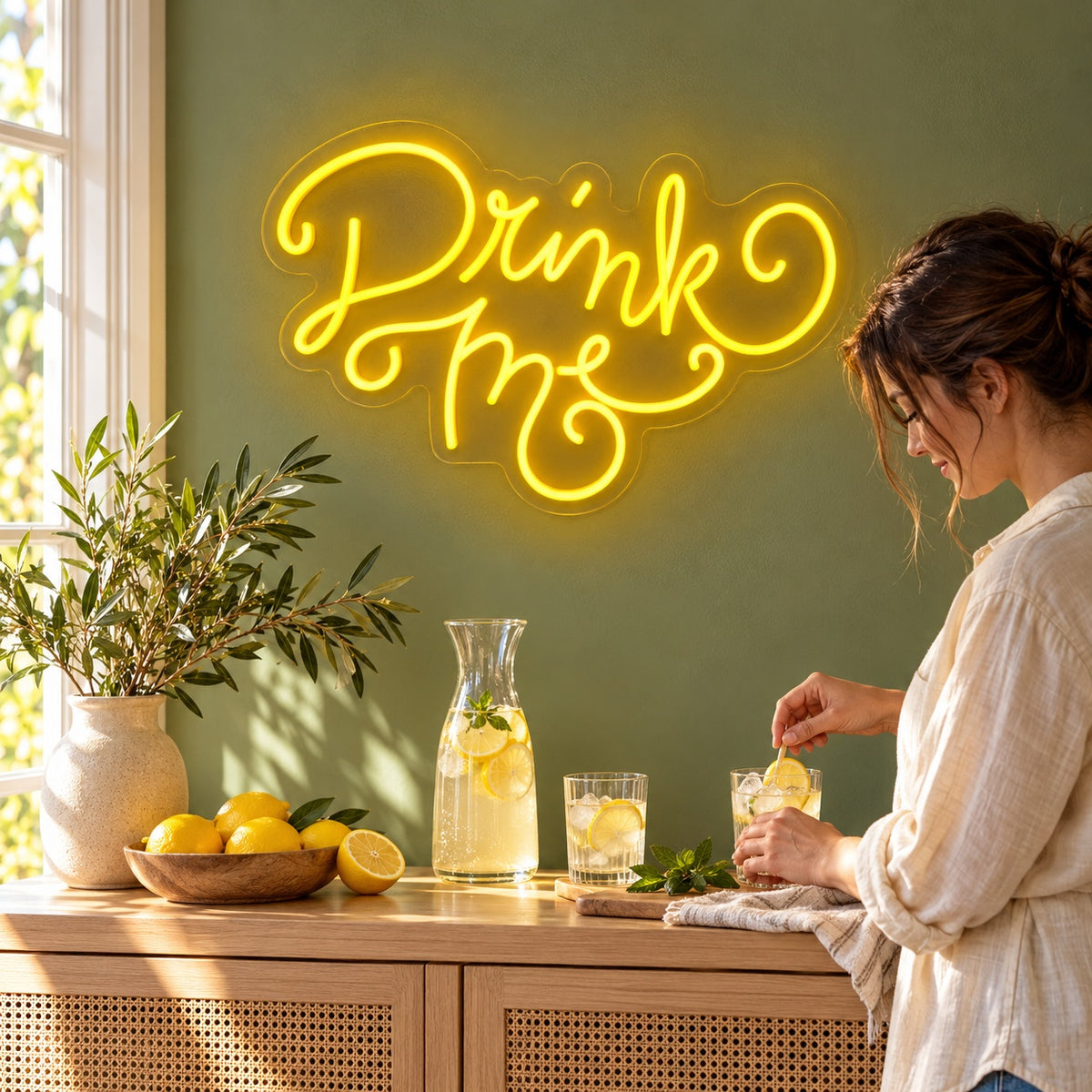 Drink Me LED Neon Sign - lifestyle view