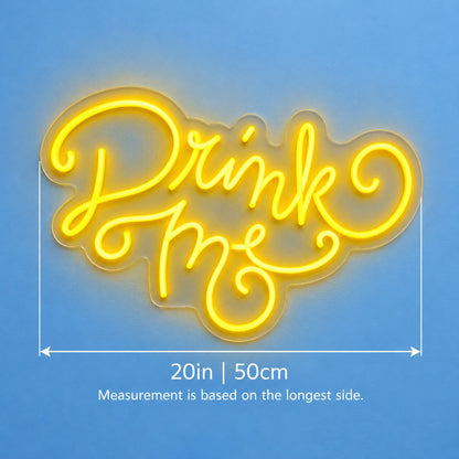 Drink Me LED Neon Sign - size guide