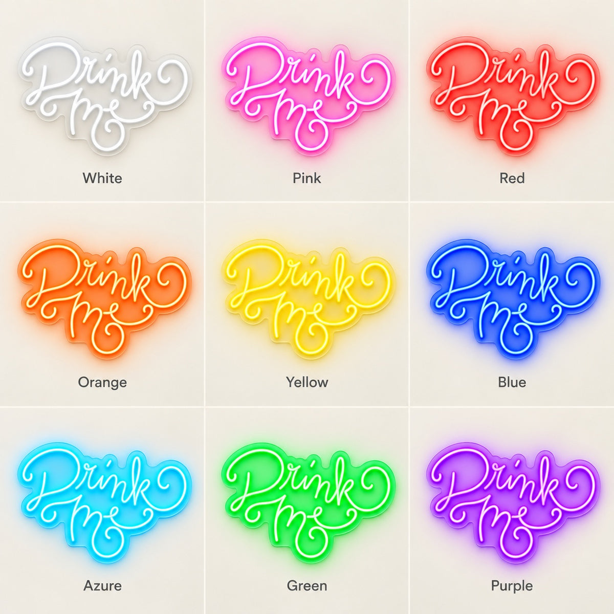 Drink Me LED Neon Sign - nine-color grid