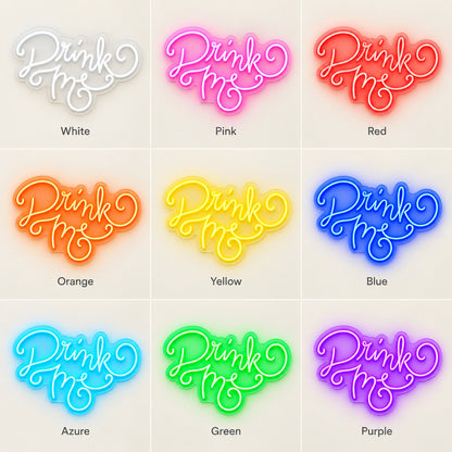 Drink Me LED Neon Sign - nine-color grid