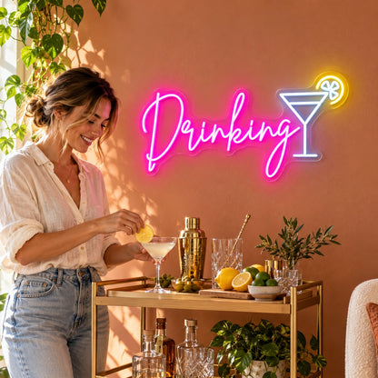 Drinking LED Neon Sign - lifestyle view