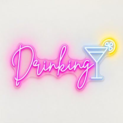 Drinking LED Neon Sign - natural light view