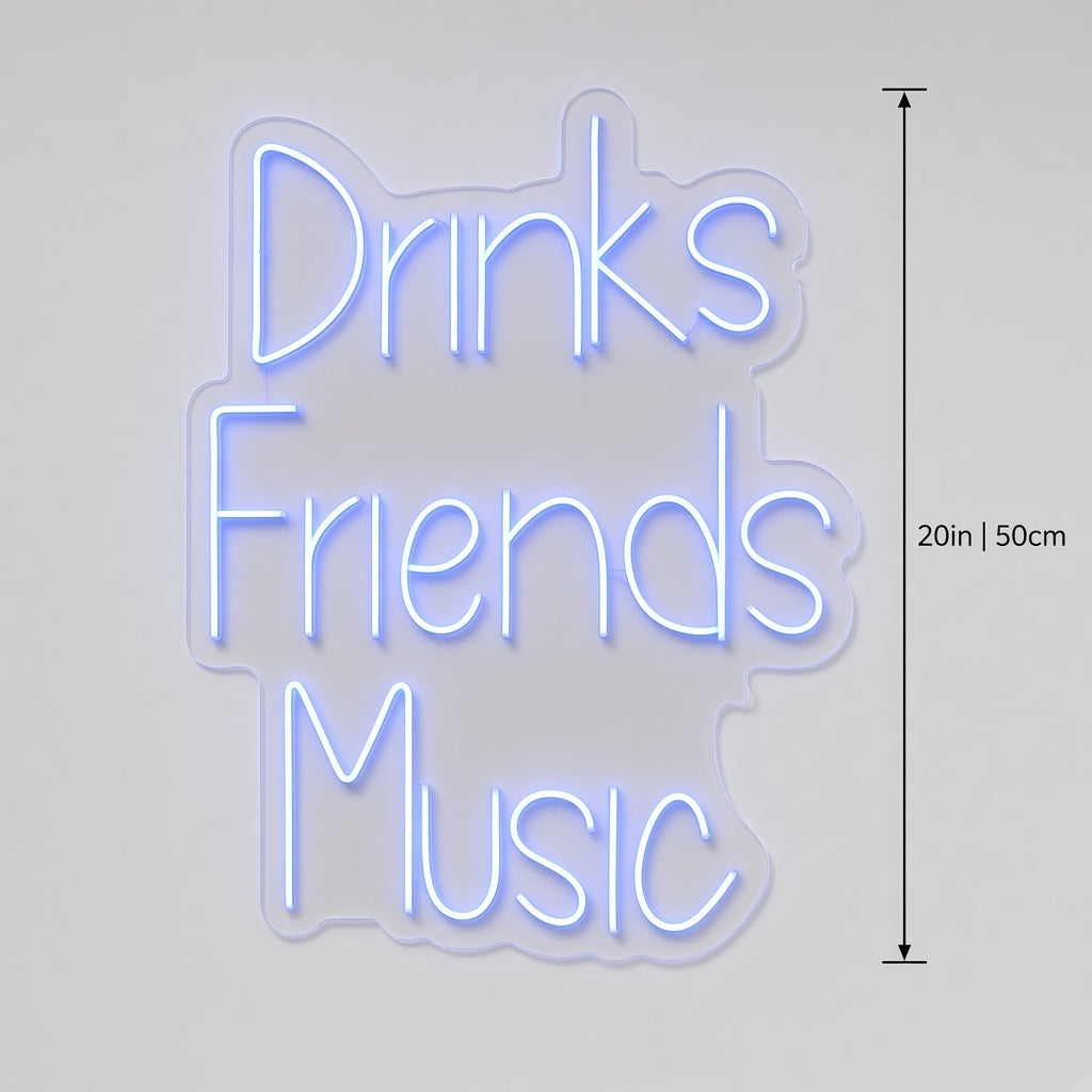 Drinks Friends Music LED Neon Sign – Shineneon