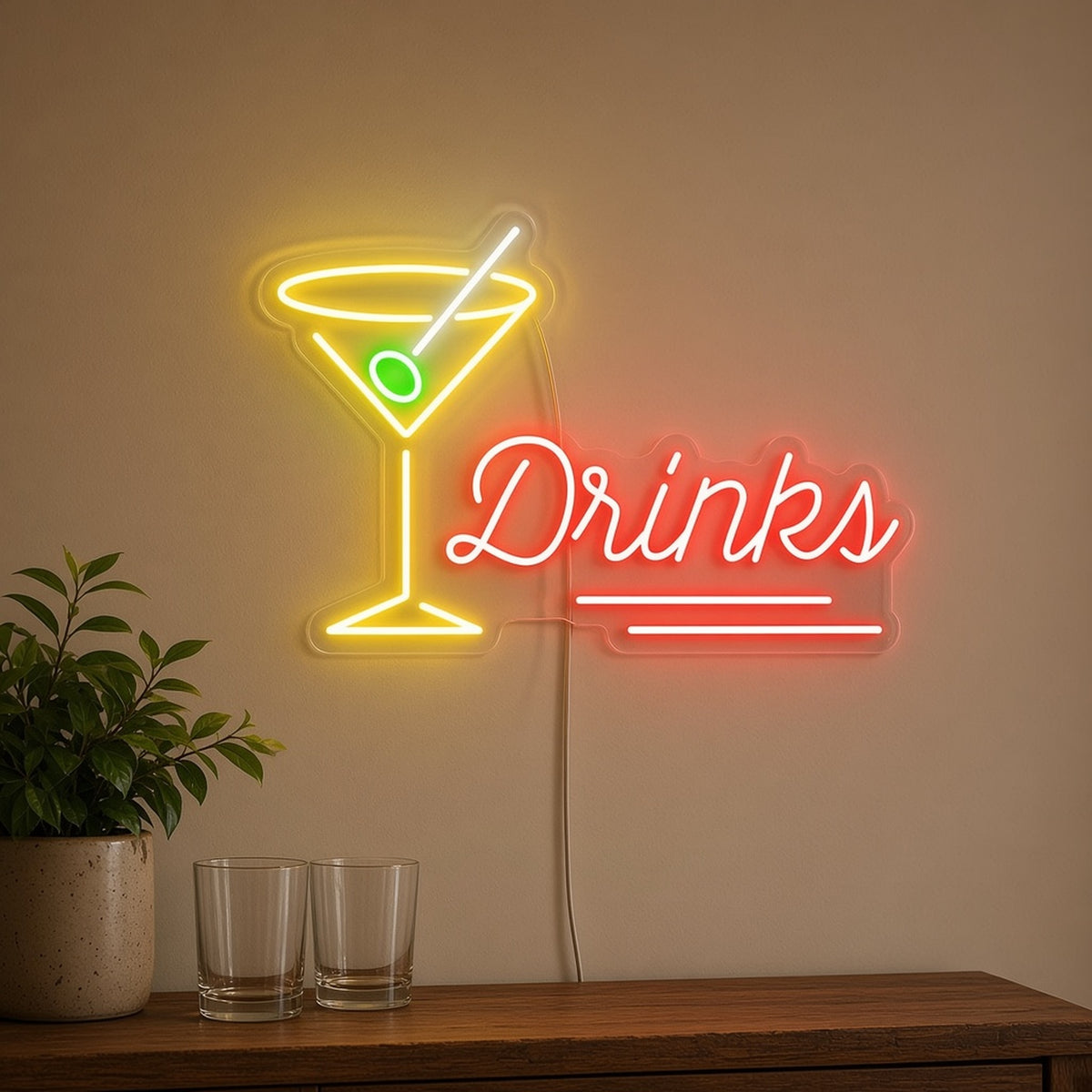 Drinks LED Neon Sign - lifestyle view