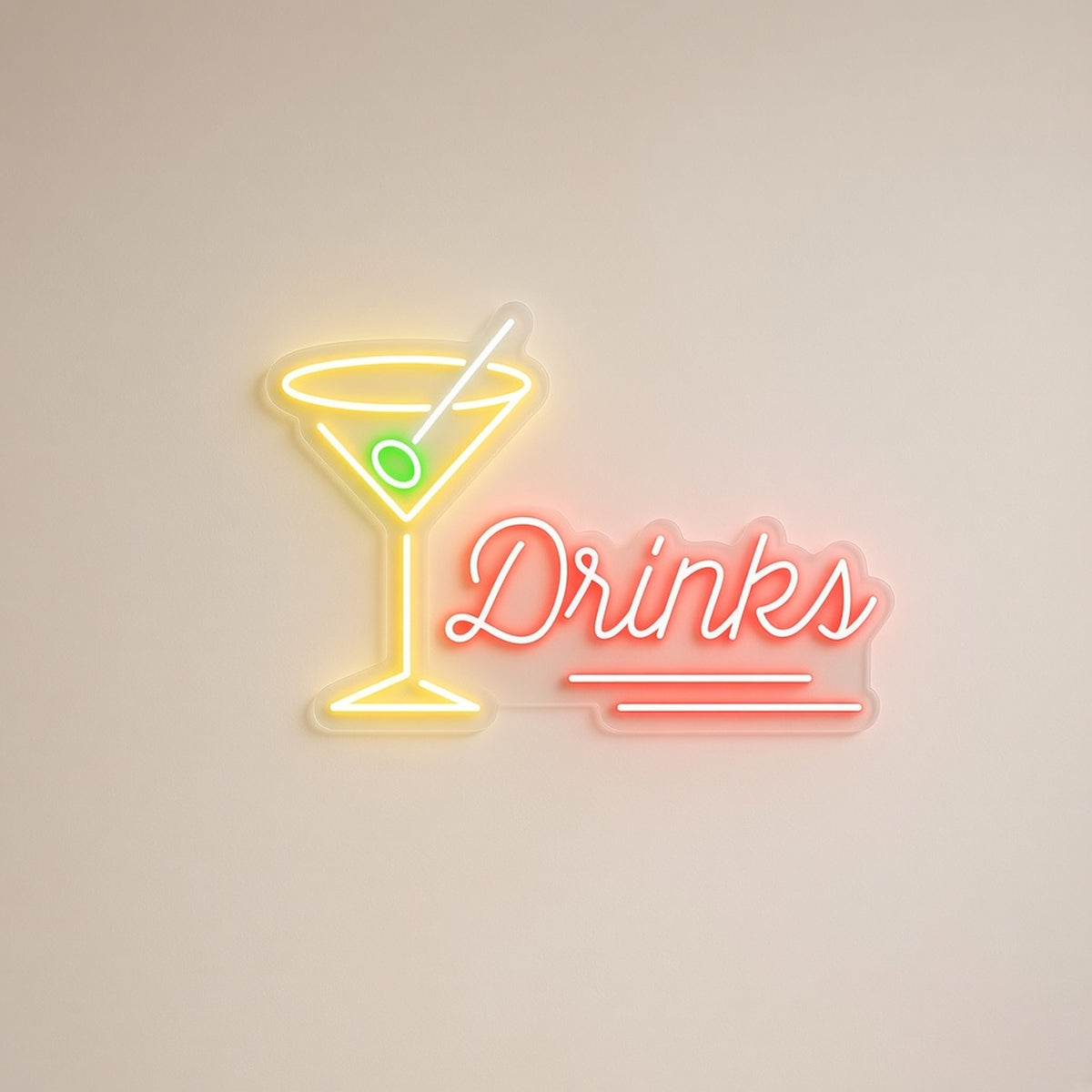 Drinks LED Neon Sign - natural light view